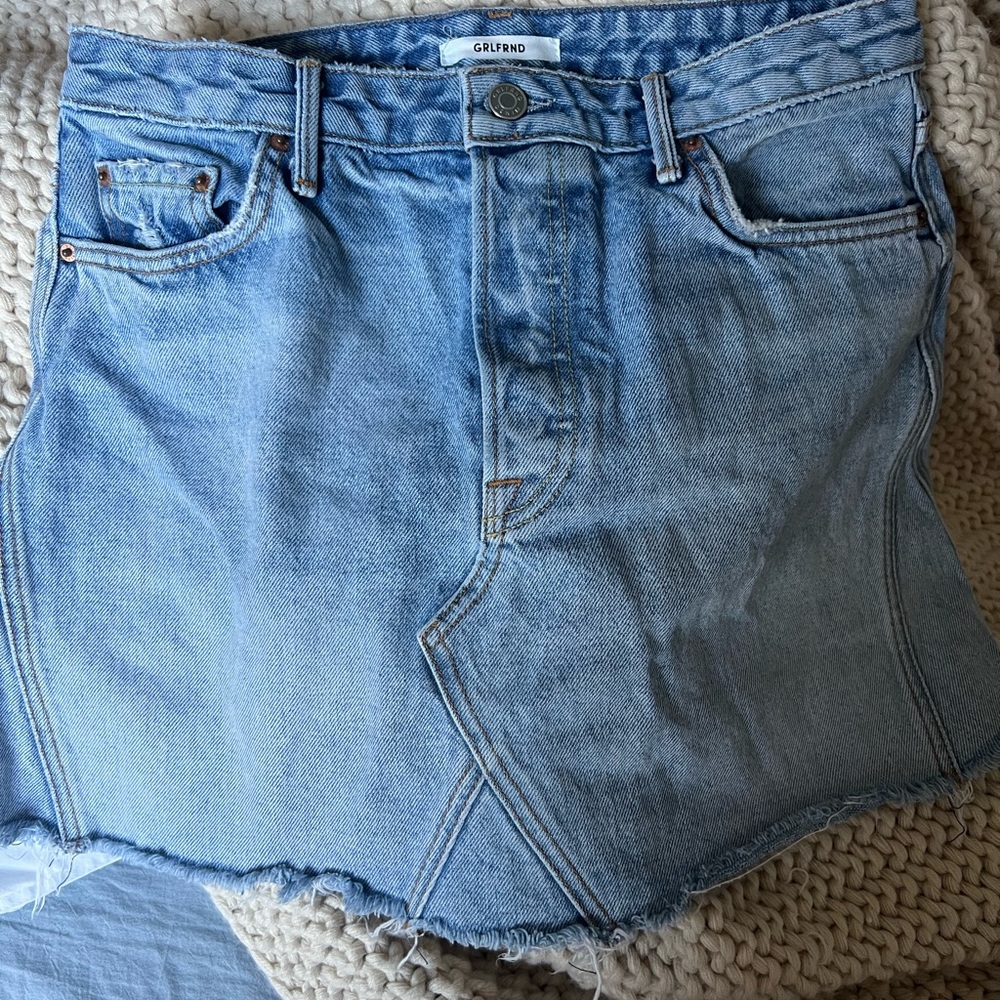 GRLFRND “Eva” Light Blue Denim Skirt